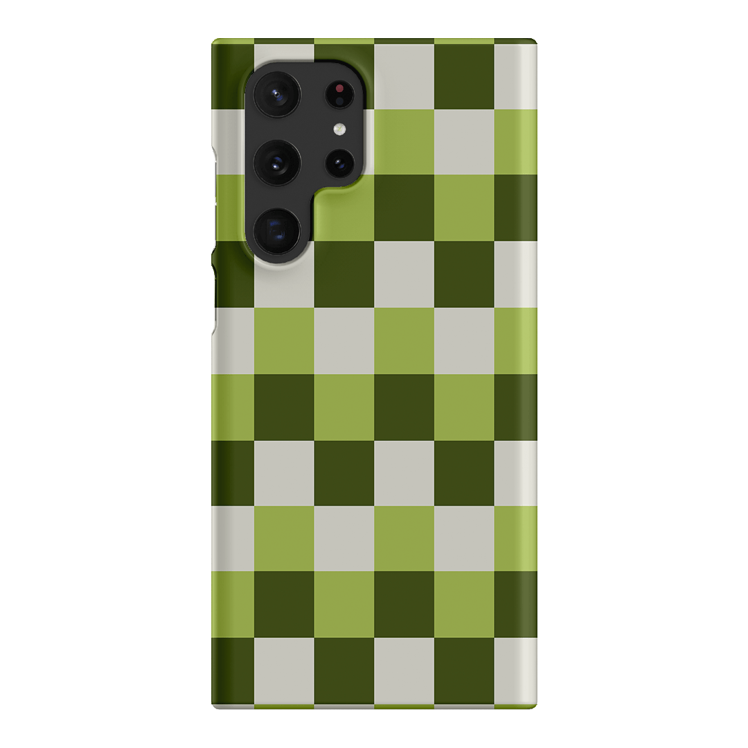 Checks in Green Matte Case Matte Phone Cases Samsung Galaxy S22 Ultra / Snap by The Dairy - The Dairy