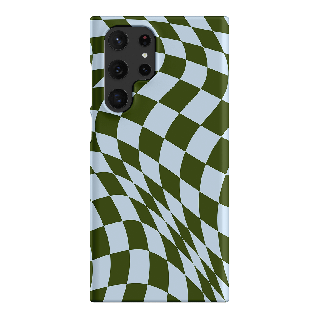 Wavy Check Forest on Sky Matte Case Matte Phone Cases Samsung Galaxy S22 Ultra / Snap by The Dairy - The Dairy