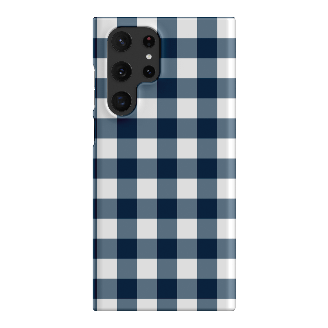Gingham in Indigo Matte Case Matte Phone Cases Samsung Galaxy S22 Ultra / Snap by The Dairy - The Dairy