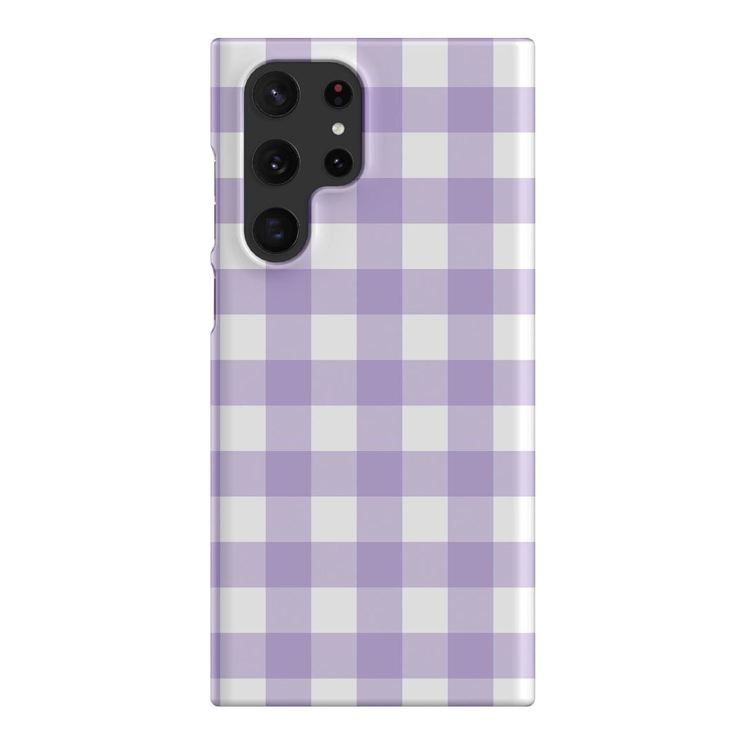 Gingham in Lilac Matte Case Matte Phone Cases Samsung Galaxy S22 Ultra / Snap by The Dairy - The Dairy