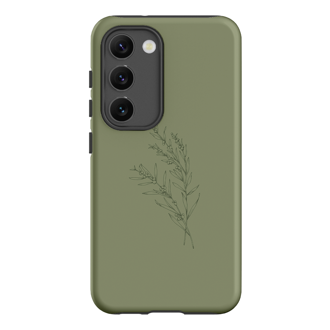 Khaki Wattle Printed Phone Cases Samsung Galaxy S23 / Armoured by Typoflora - The Dairy