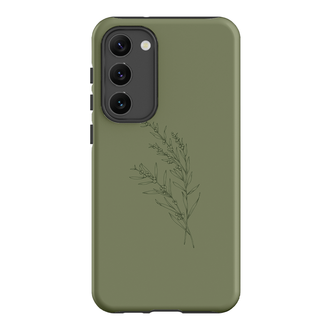 Khaki Wattle Printed Phone Cases Samsung Galaxy S23 Plus / Armoured by Typoflora - The Dairy