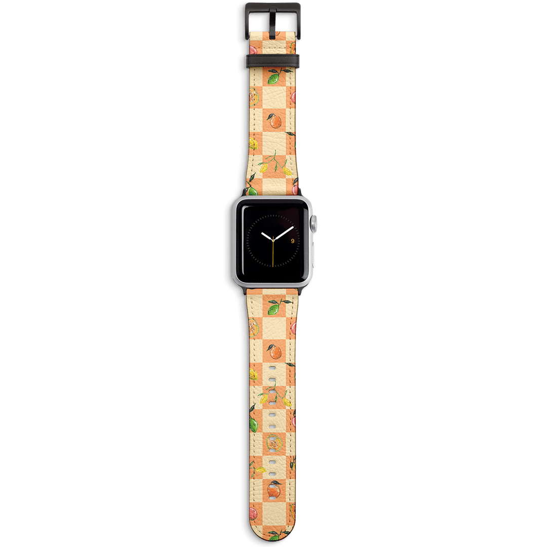Fruit Picnic Apple Watch Band Watch Strap 42/44 MM Black by BG. Studio - The Dairy