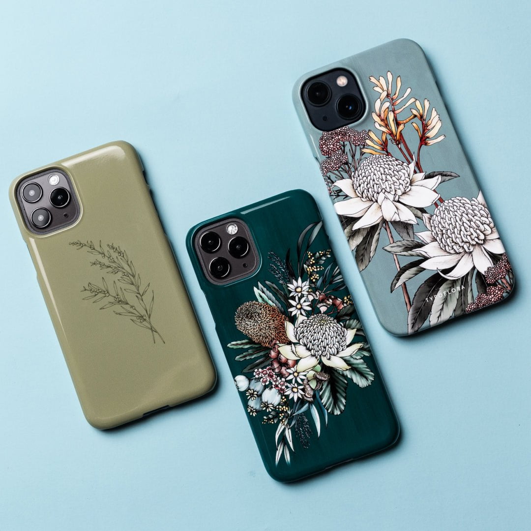Teal Native Printed Phone Cases by Typoflora - The Dairy