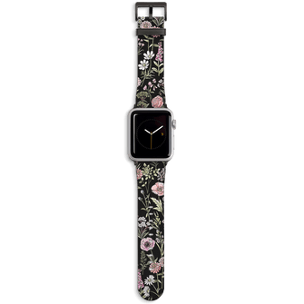 Flower Field Apple Watch Strap Watch Strap 38/40 MM Black by Typoflora - The Dairy