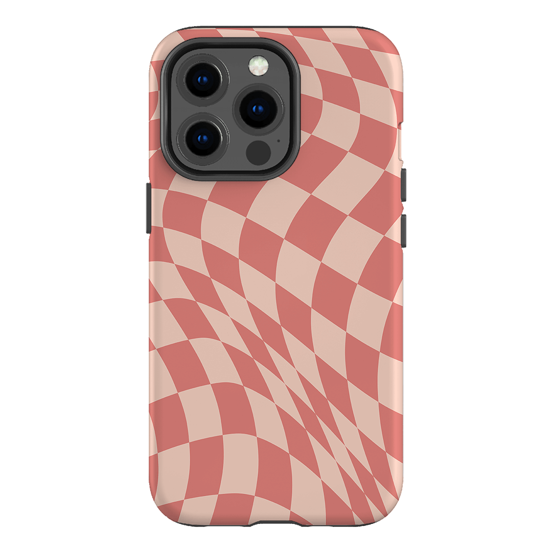Wavy Check Blush on Blush Matte Case Matte Phone Cases iPhone 13 Pro / Armoured by The Dairy - The Dairy
