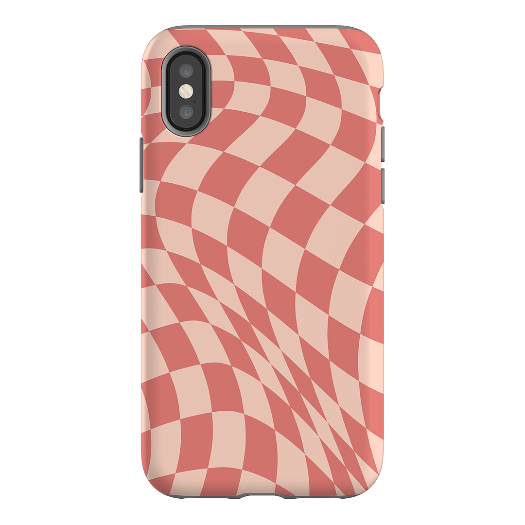 Wavy Check Blush on Blush Matte Case Matte Phone Cases iPhone XS / Armoured by The Dairy - The Dairy