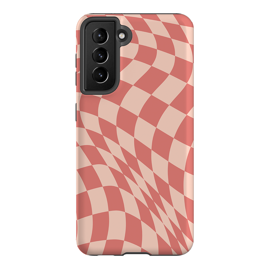 Wavy Check Blush on Blush Matte Case Matte Phone Cases Samsung Galaxy S21 / Armoured by The Dairy - The Dairy