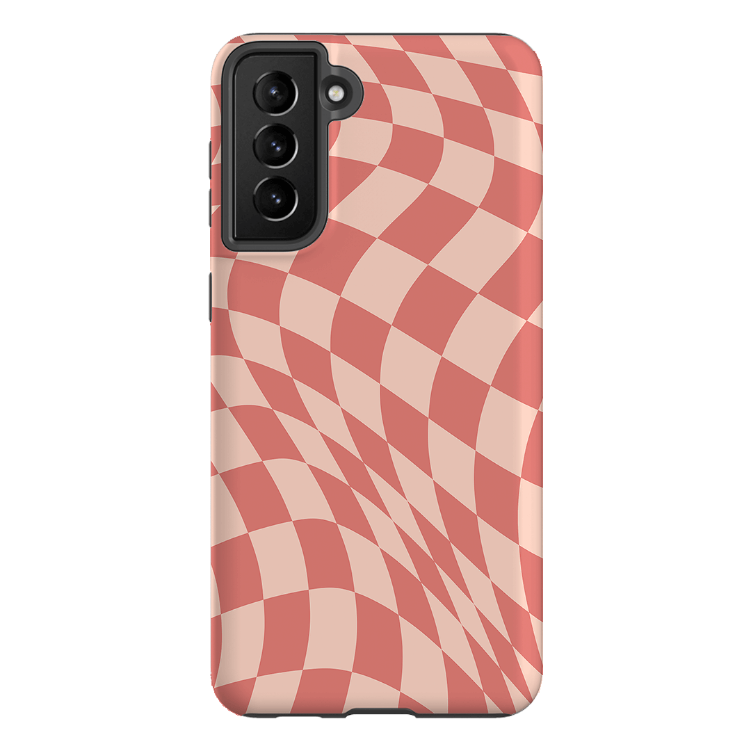 Wavy Check Blush on Blush Matte Case Matte Phone Cases Samsung Galaxy S21 Plus / Armoured by The Dairy - The Dairy