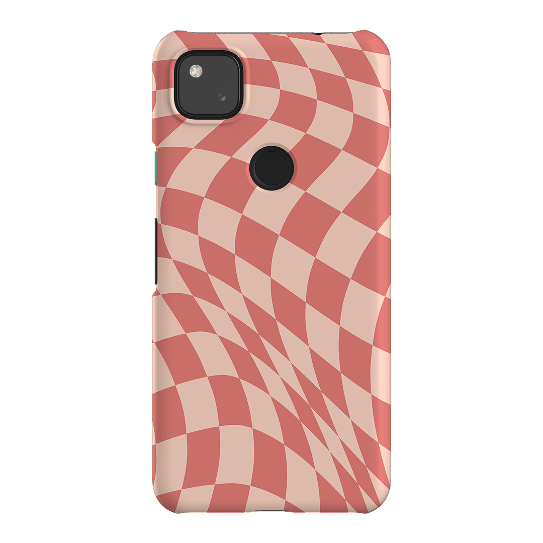 Wavy Check Blush on Blush Matte Case Matte Phone Cases Google Pixel 4A 4G / Snap by The Dairy - The Dairy