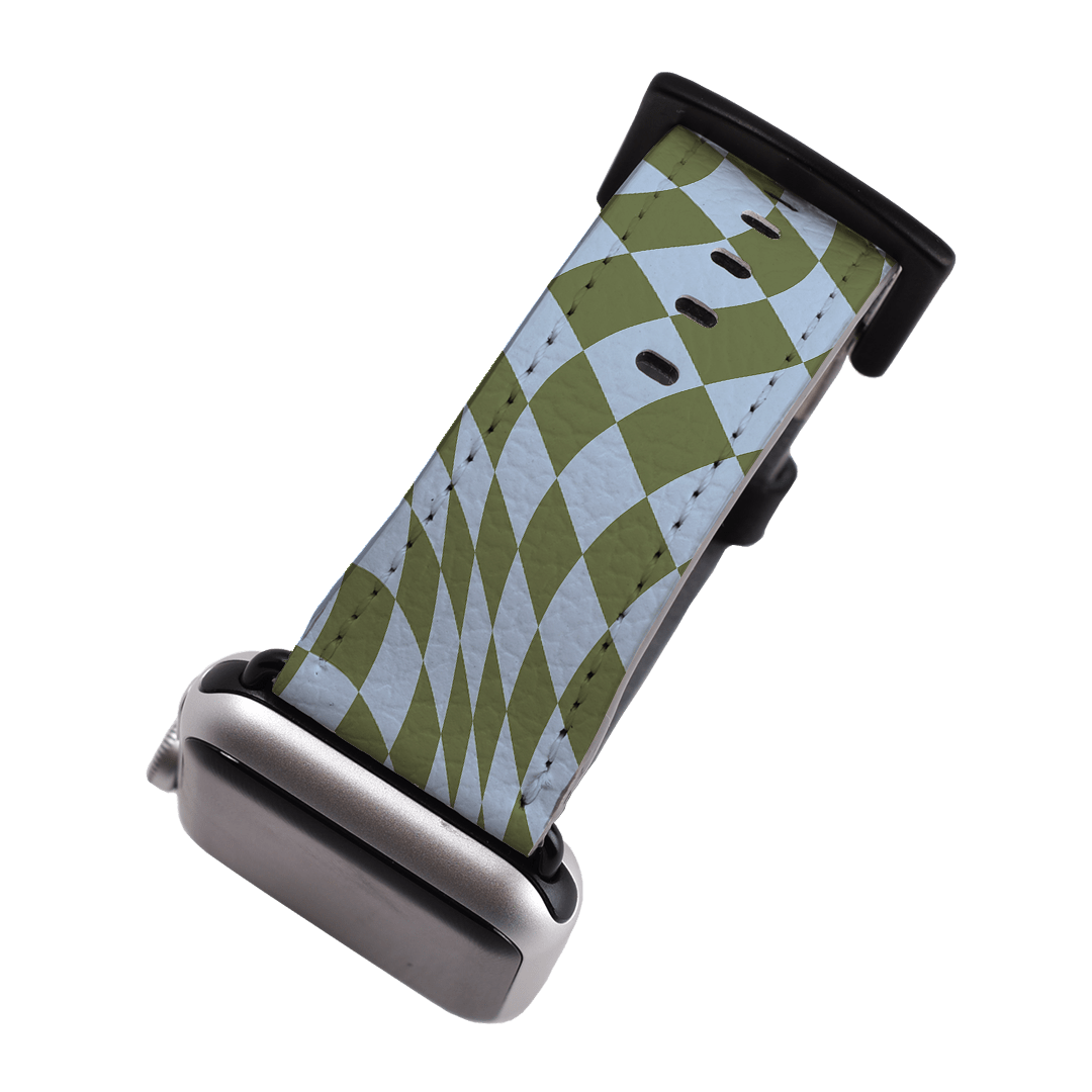Wavy Check Forest on Sky Apple Watch Band Watch Strap by The Dairy - The Dairy