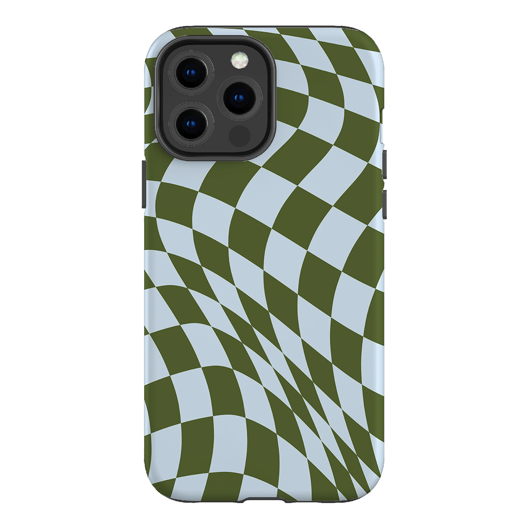Wavy Check Forest on Sky Matte Case Matte Phone Cases iPhone 13 Pro Max / Armoured by The Dairy - The Dairy