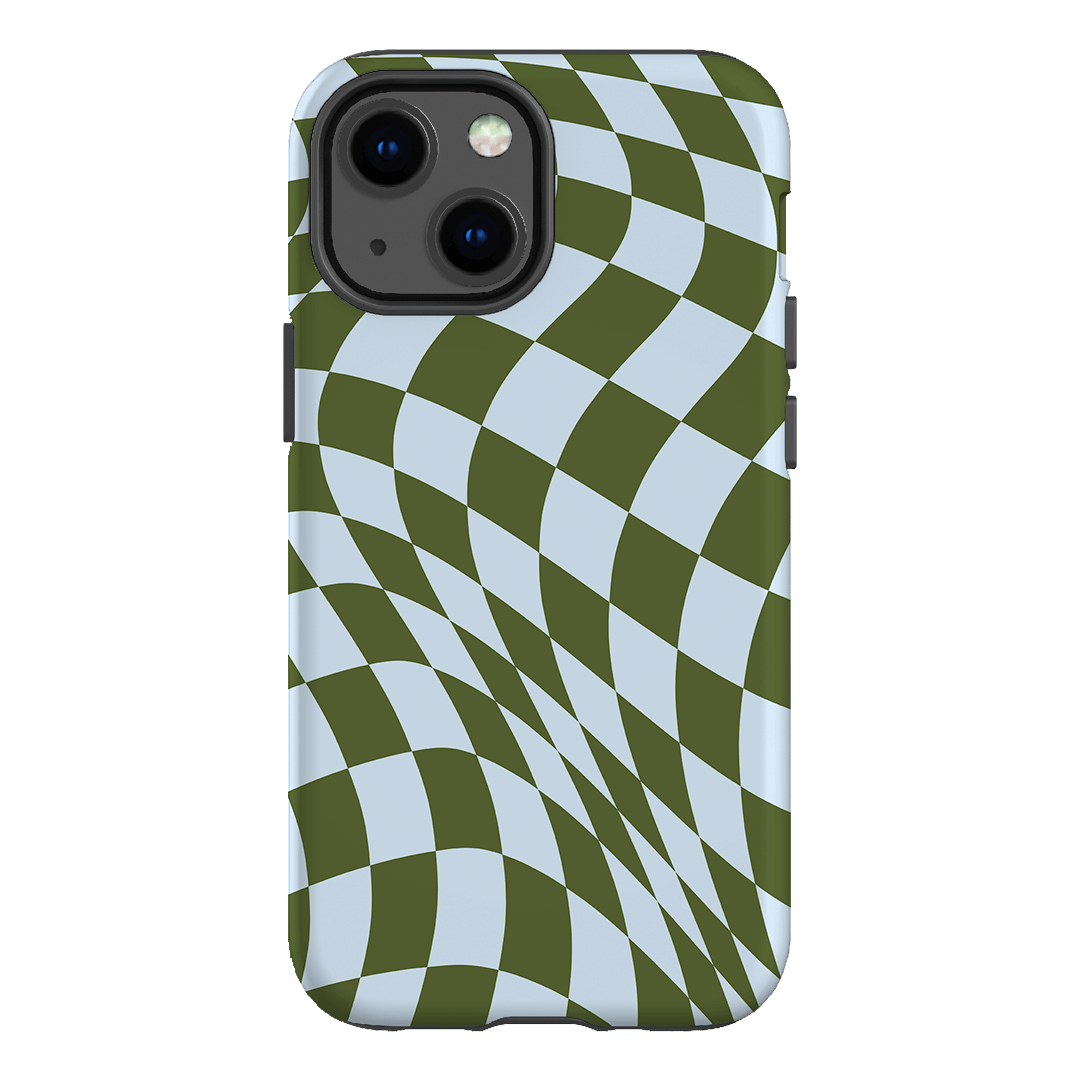 Wavy Check Forest on Sky Matte Case Matte Phone Cases iPhone 13 Mini / Armoured by The Dairy - The Dairy