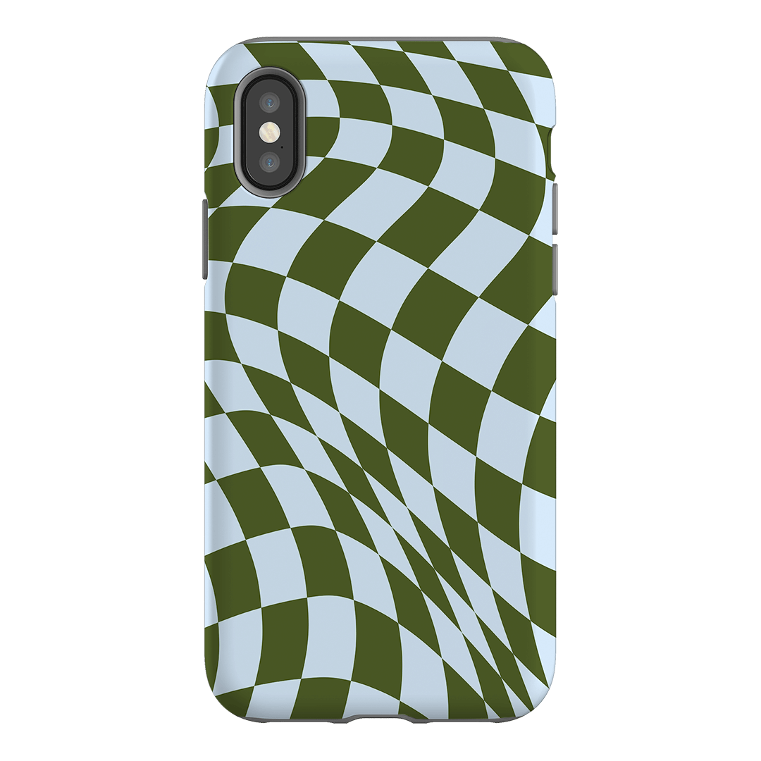Wavy Check Forest on Sky Matte Case Matte Phone Cases iPhone XS / Armoured by The Dairy - The Dairy