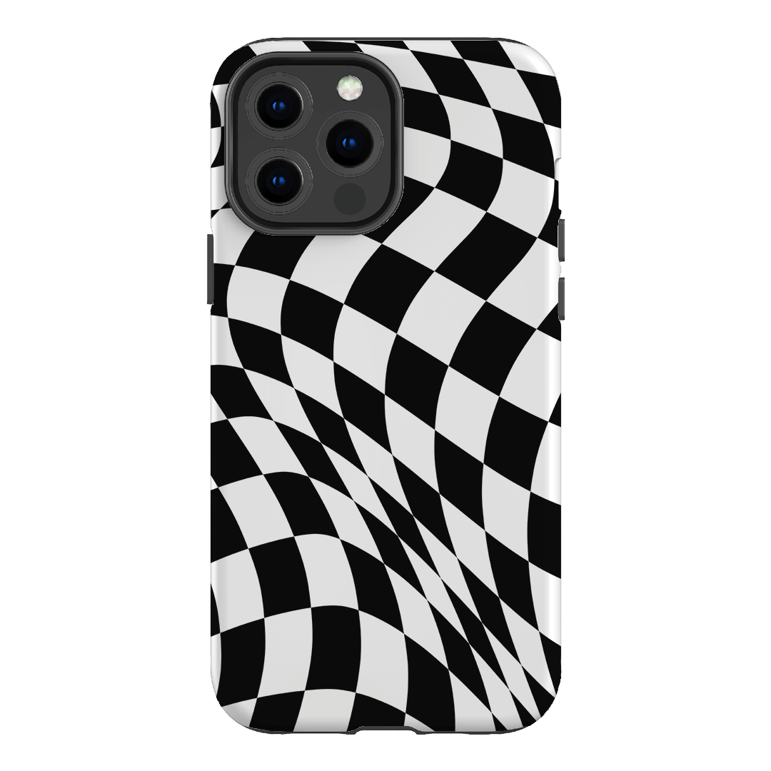 Wavy Check Noir Matte Case Matte Phone Cases iPhone 13 Pro Max / Armoured by The Dairy - The Dairy