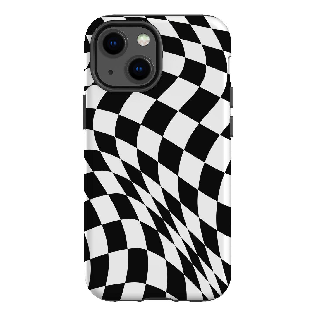 Wavy Check Noir Matte Case Matte Phone Cases iPhone 13 Mini / Armoured by The Dairy - The Dairy