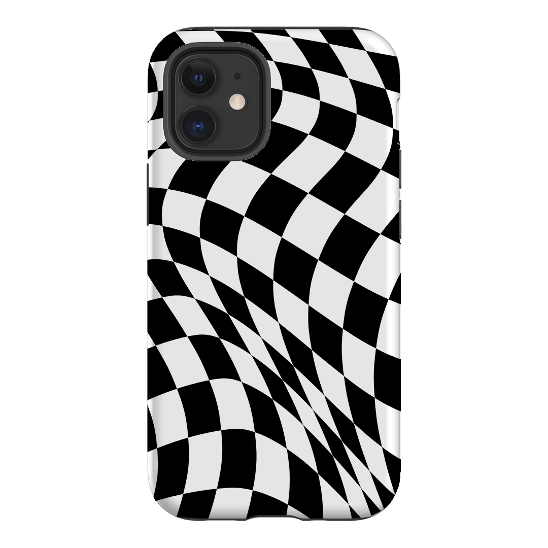 Wavy Check Noir Matte Case Matte Phone Cases iPhone 12 / Armoured by The Dairy - The Dairy