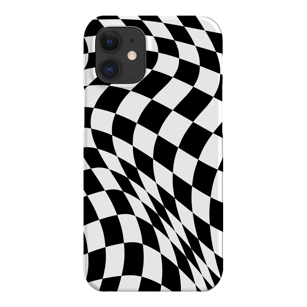 Wavy Check Noir Matte Case Matte Phone Cases iPhone 12 Mini / Snap by The Dairy - The Dairy