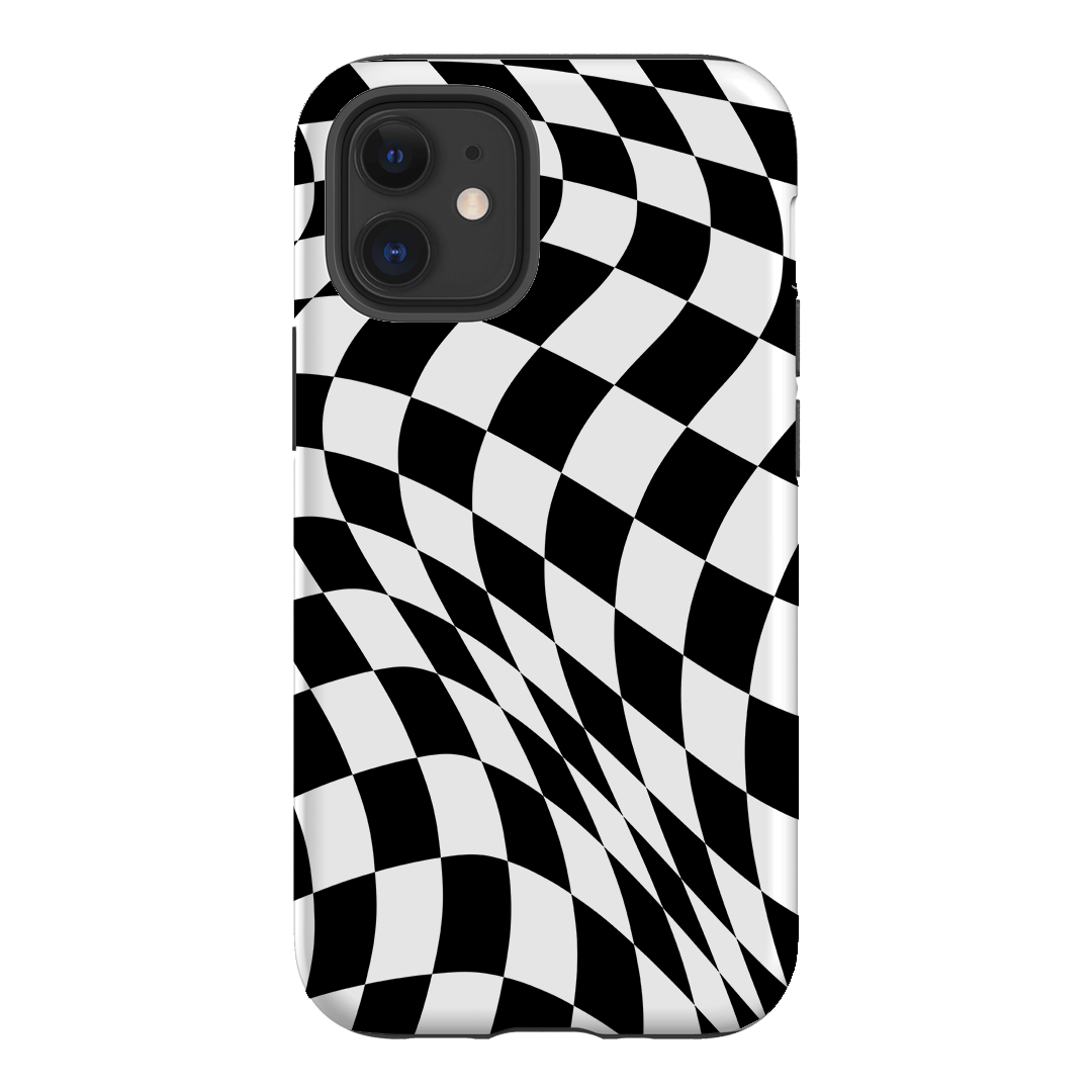 Wavy Check Noir Matte Case Matte Phone Cases iPhone 12 Mini / Armoured by The Dairy - The Dairy