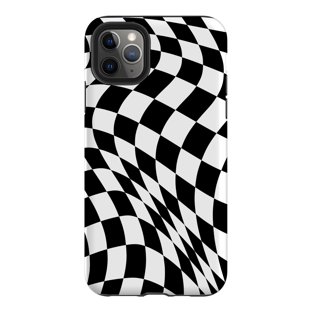Wavy Check Noir Matte Case Matte Phone Cases iPhone 11 Pro Max / Armoured by The Dairy - The Dairy