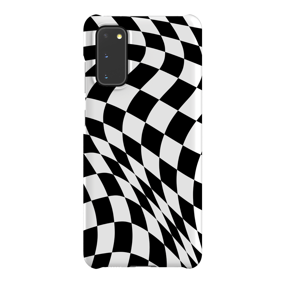 Wavy Check Noir Matte Case Matte Phone Cases Samsung Galaxy S20 / Snap by The Dairy - The Dairy