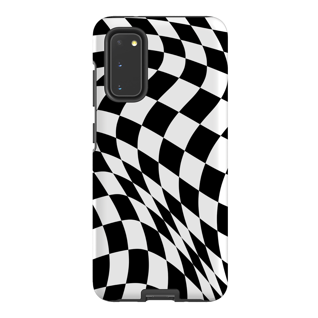 Wavy Check Noir Matte Case Matte Phone Cases Samsung Galaxy S20 / Armoured by The Dairy - The Dairy