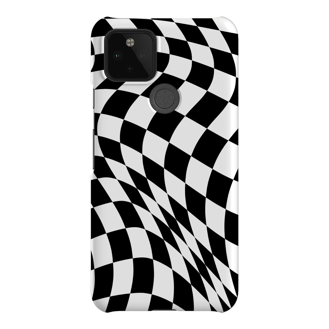 Wavy Check Noir Matte Case Matte Phone Cases Google Pixel 5 / Snap by The Dairy - The Dairy