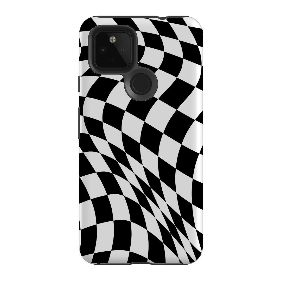 Wavy Check Noir Matte Case Matte Phone Cases Google Pixel 4A 5G / Armoured by The Dairy - The Dairy