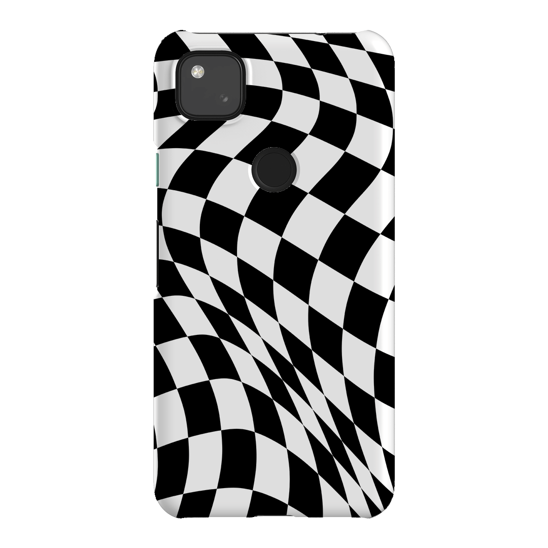 Wavy Check Noir Matte Case Matte Phone Cases Google Pixel 4A 4G / Snap by The Dairy - The Dairy