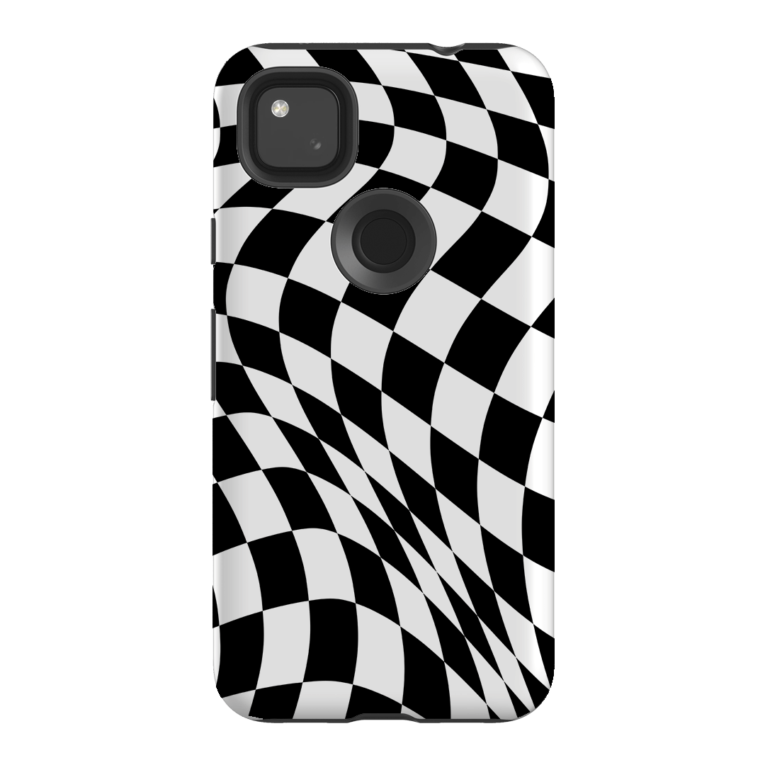 Wavy Check Noir Matte Case Matte Phone Cases Google Pixel 4A 4G / Armoured by The Dairy - The Dairy