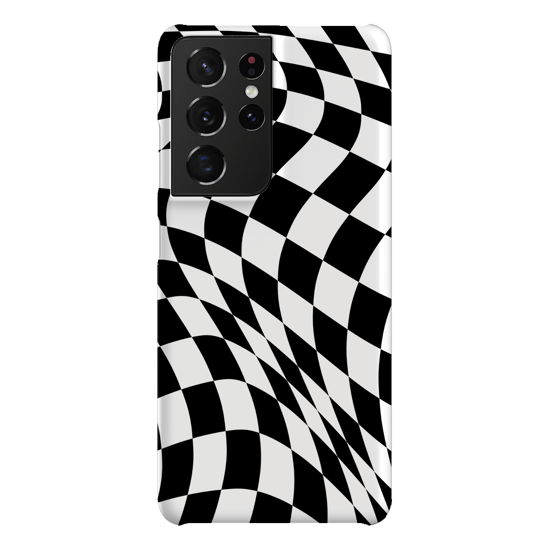Wavy Check Noir Matte Case Matte Phone Cases Samsung Galaxy S21 Ultra / Snap by The Dairy - The Dairy