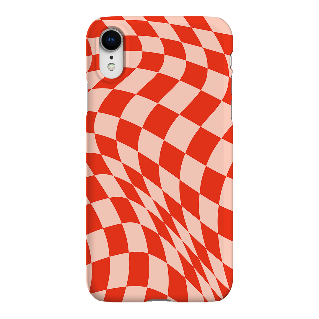 Wavy Check Scarlet on Blush Matte Case Matte Phone Cases iPhone XR / Snap by The Dairy - The Dairy