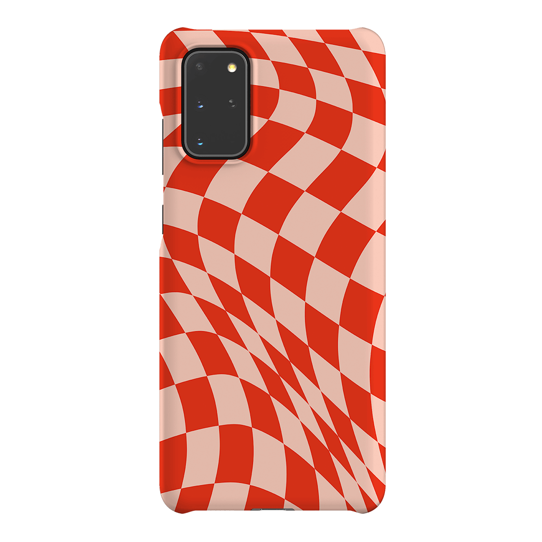 Wavy Check Scarlet on Blush Matte Case Matte Phone Cases Samsung Galaxy S20 Plus / Snap by The Dairy - The Dairy