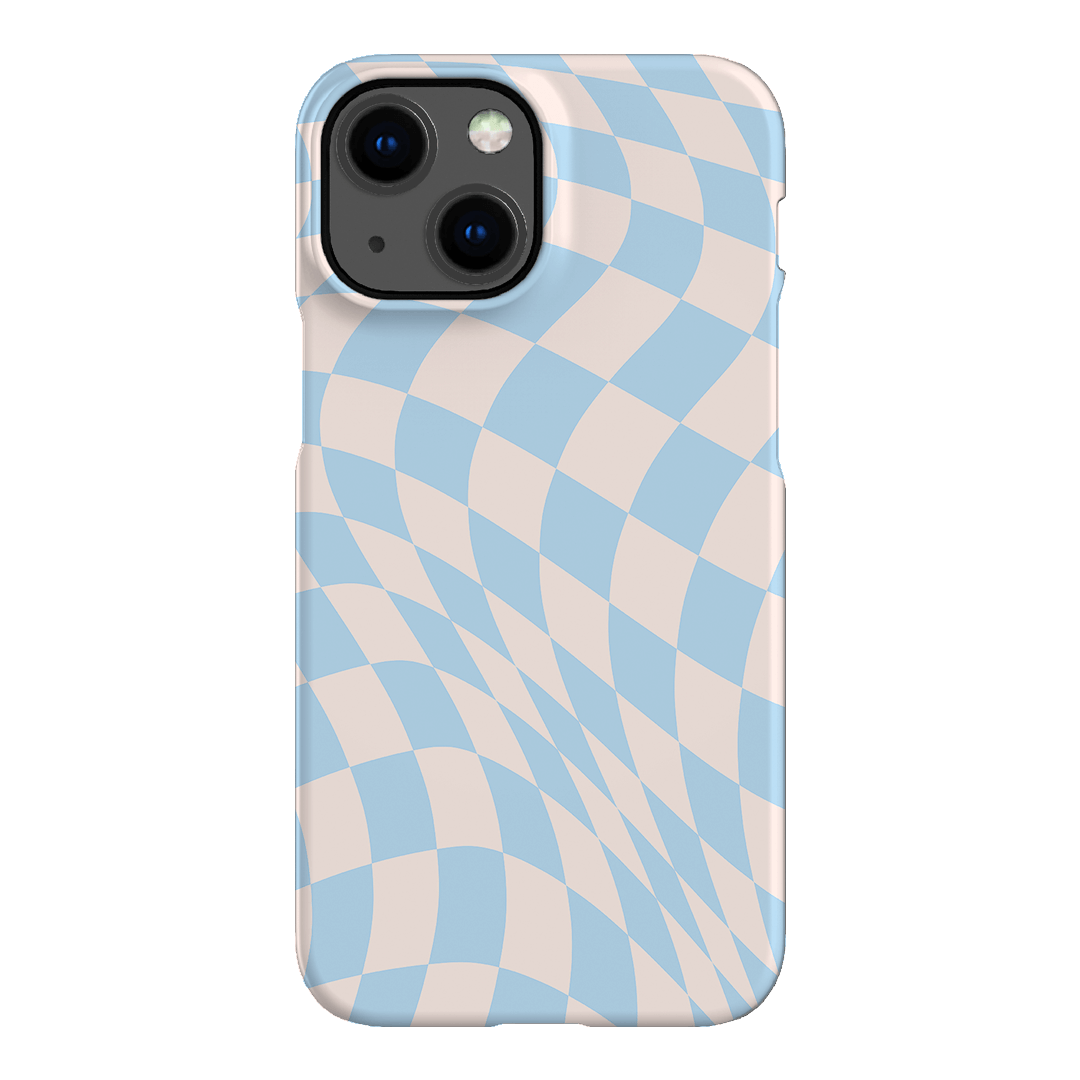 Wavy Check Sky on Light Blush Matte Phone Cases iPhone 13 Mini / Snap by The Dairy - The Dairy