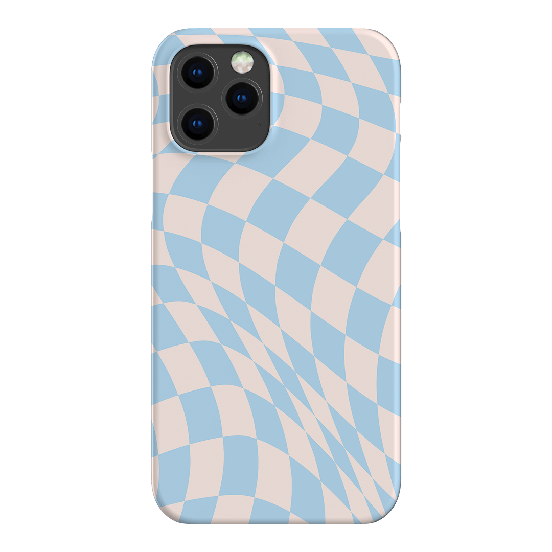 Wavy Check Sky on Light Blush Matte Phone Cases iPhone 12 Pro Max / Snap by The Dairy - The Dairy