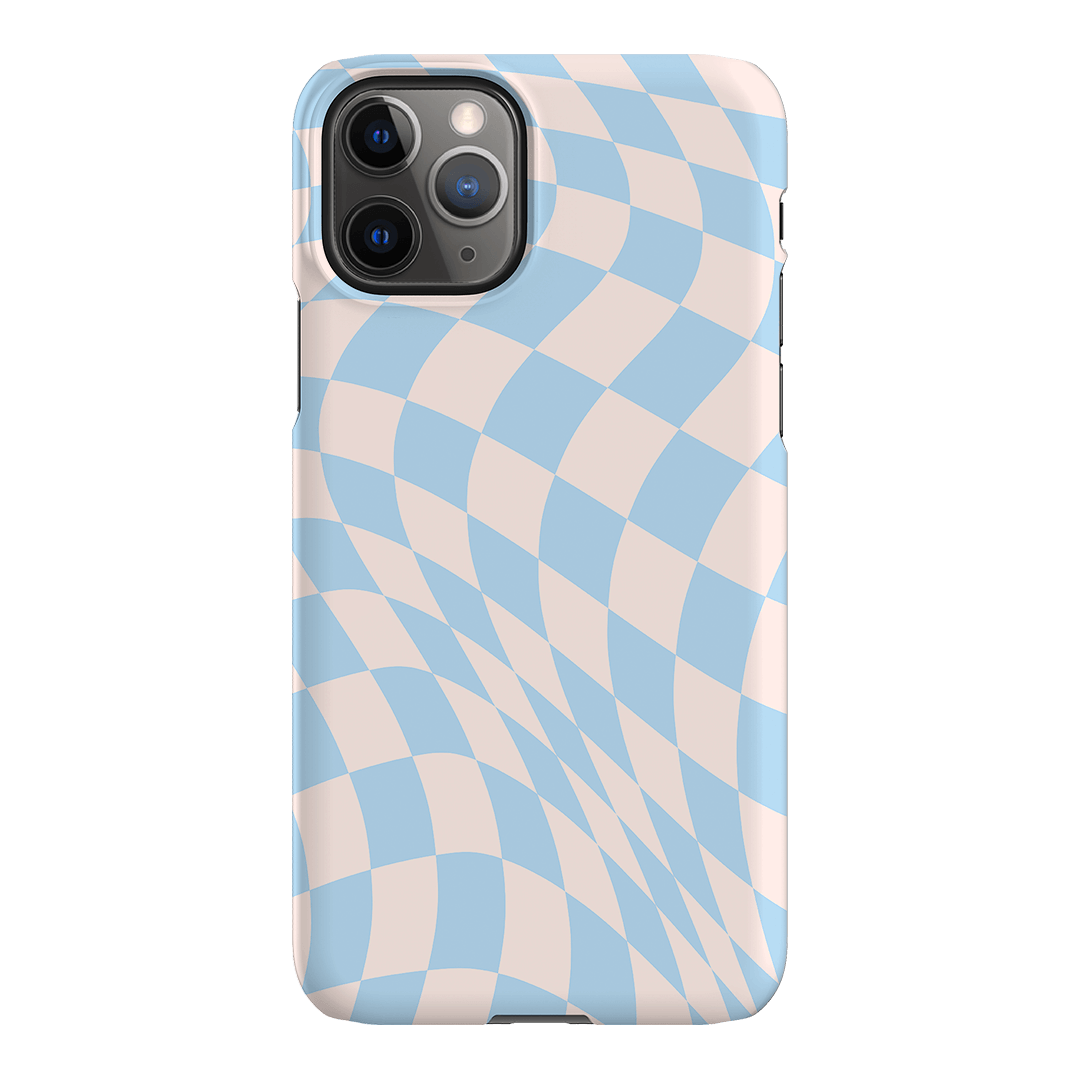 Wavy Check Sky on Light Blush Matte Phone Cases iPhone 11 Pro / Snap by The Dairy - The Dairy