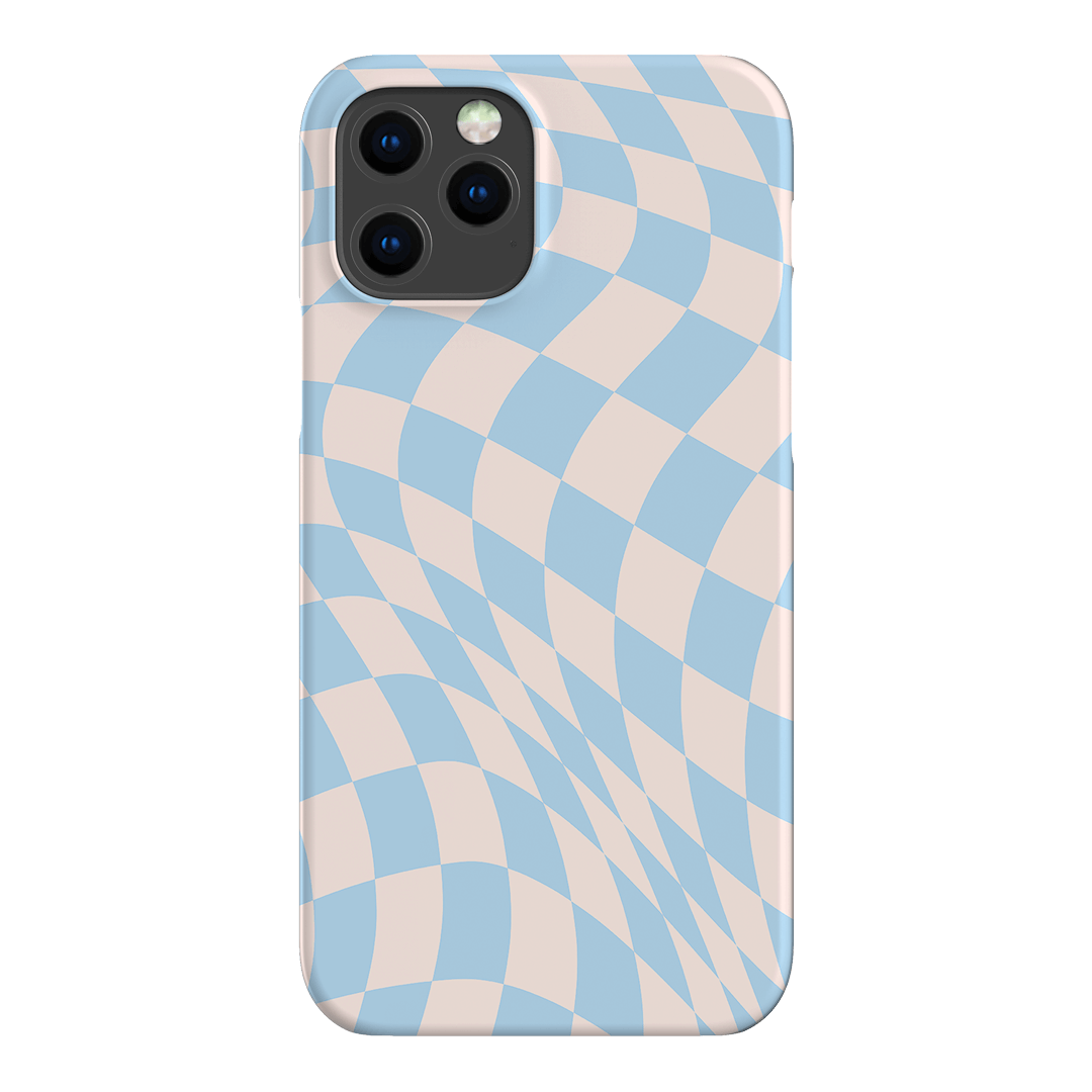 Wavy Check Sky on Light Blush Matte Phone Cases iPhone 12 Pro / Snap by The Dairy - The Dairy