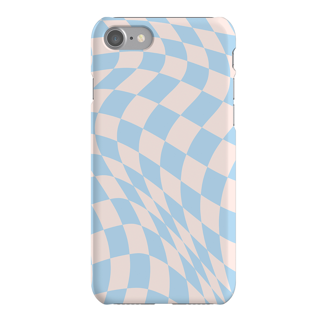 Wavy Check Sky on Light Blush Matte Phone Cases iPhone SE / Snap by The Dairy - The Dairy