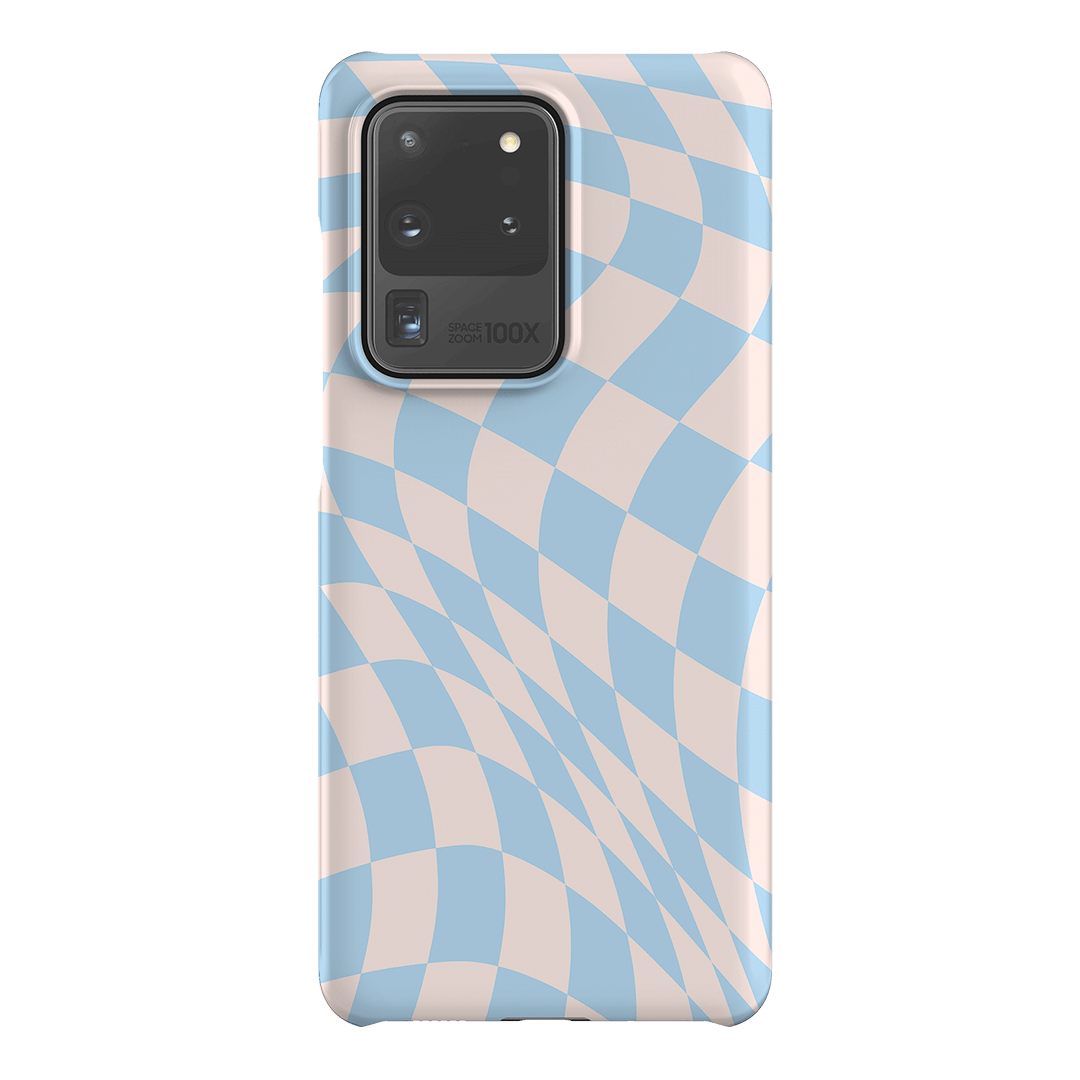 Wavy Check Sky on Light Blush Matte Phone Cases Samsung Galaxy S20 Ultra / Snap by The Dairy - The Dairy
