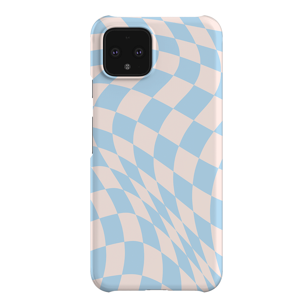 Wavy Check Sky on Light Blush Matte Phone Cases Google Pixel 4 / Snap by The Dairy - The Dairy