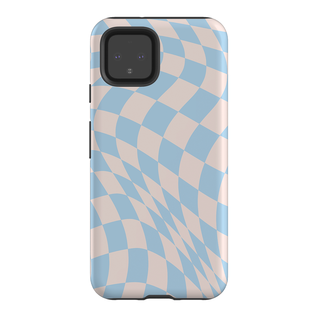 Wavy Check Sky on Light Blush Matte Phone Cases Google Pixel 4 / Armoured by The Dairy - The Dairy
