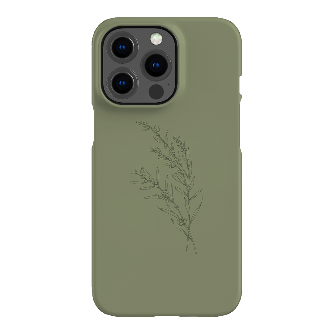 Khaki Wattle Printed Phone Cases iPhone 13 Pro / Snap by Typoflora - The Dairy