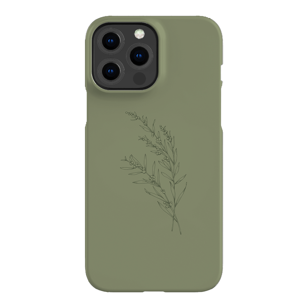 Khaki Wattle Printed Phone Cases iPhone 13 Pro Max / Snap by Typoflora - The Dairy