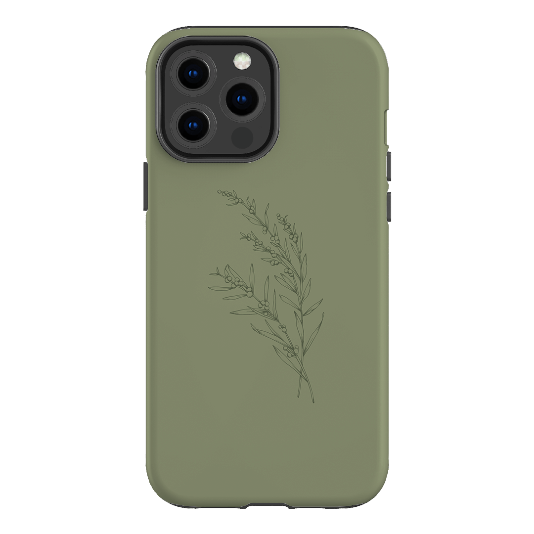 Khaki Wattle Printed Phone Cases iPhone 13 Pro Max / Armoured by Typoflora - The Dairy