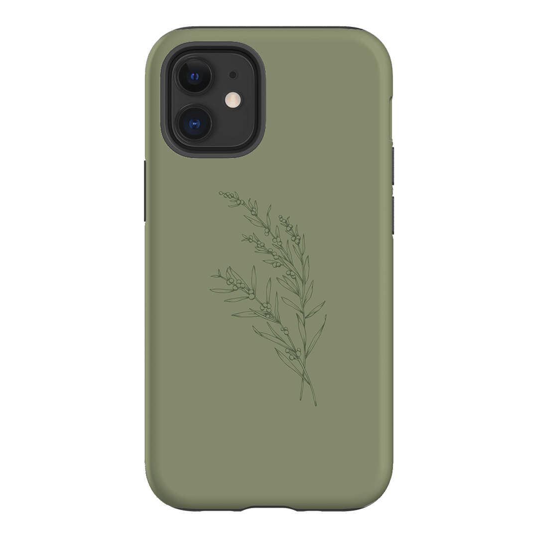 Khaki Wattle Printed Phone Cases iPhone 12 / Armoured by Typoflora - The Dairy