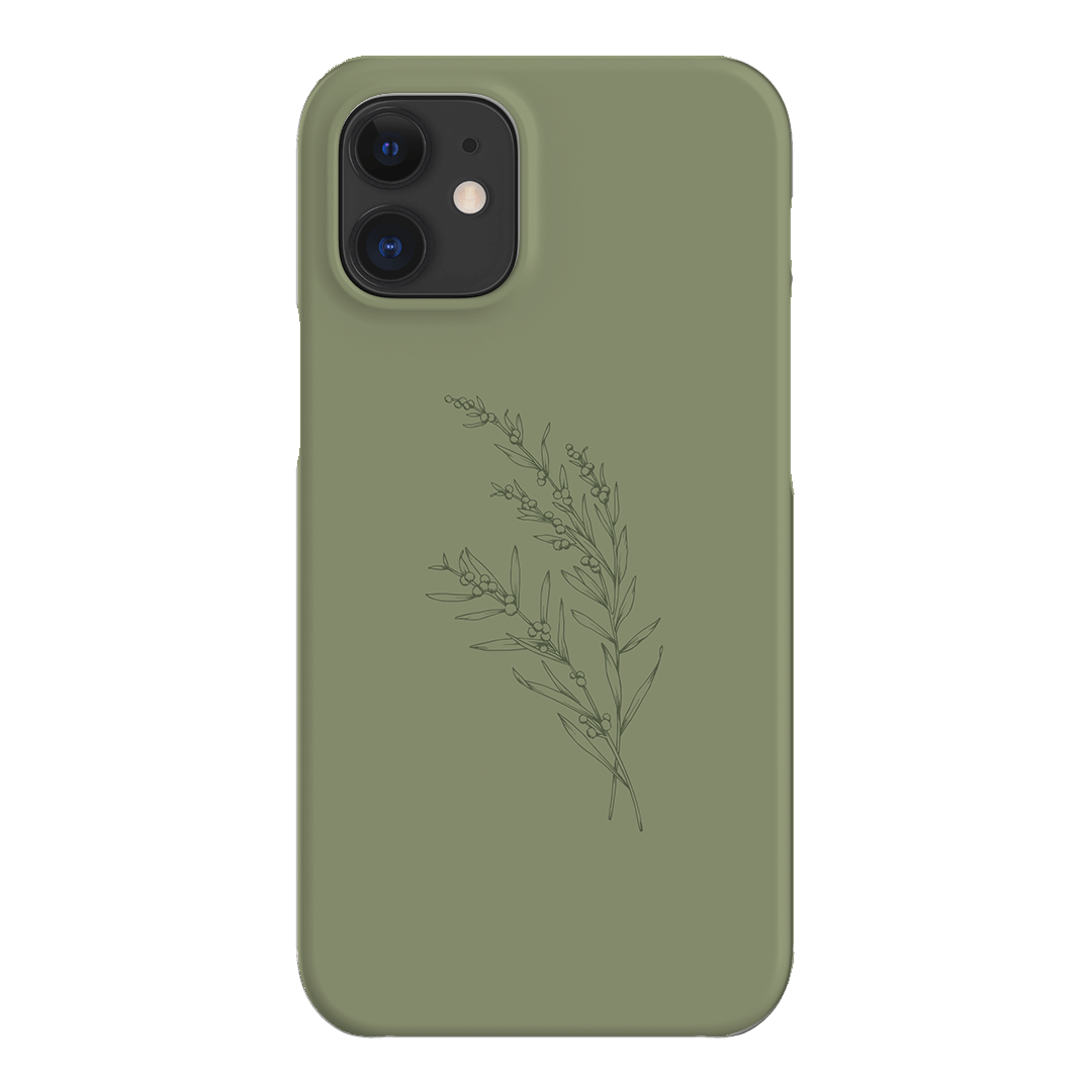 Khaki Wattle Printed Phone Cases iPhone 12 Mini / Snap by Typoflora - The Dairy
