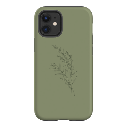 Khaki Wattle Printed Phone Cases iPhone 12 Mini / Armoured by Typoflora - The Dairy