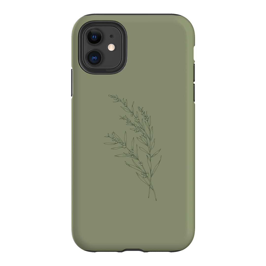 Khaki Wattle Printed Phone Cases iPhone 11 / Armoured by Typoflora - The Dairy