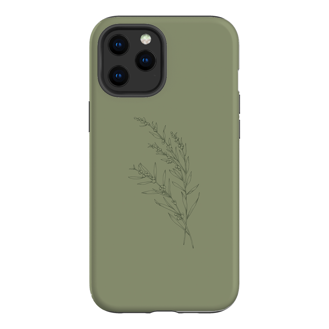 Khaki Wattle Printed Phone Cases iPhone 12 Pro Max / Armoured by Typoflora - The Dairy