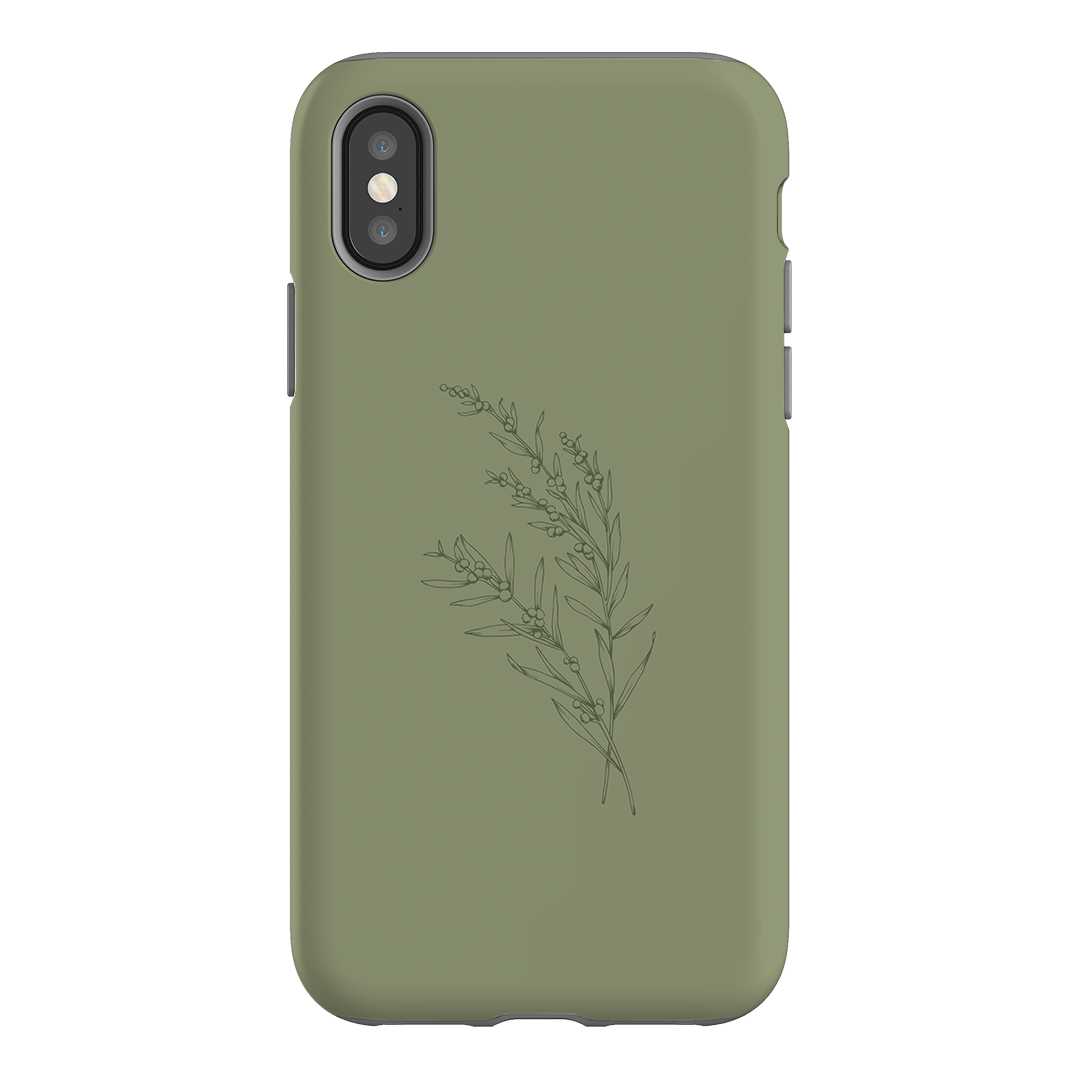 Khaki Wattle Printed Phone Cases iPhone XS / Armoured by Typoflora - The Dairy